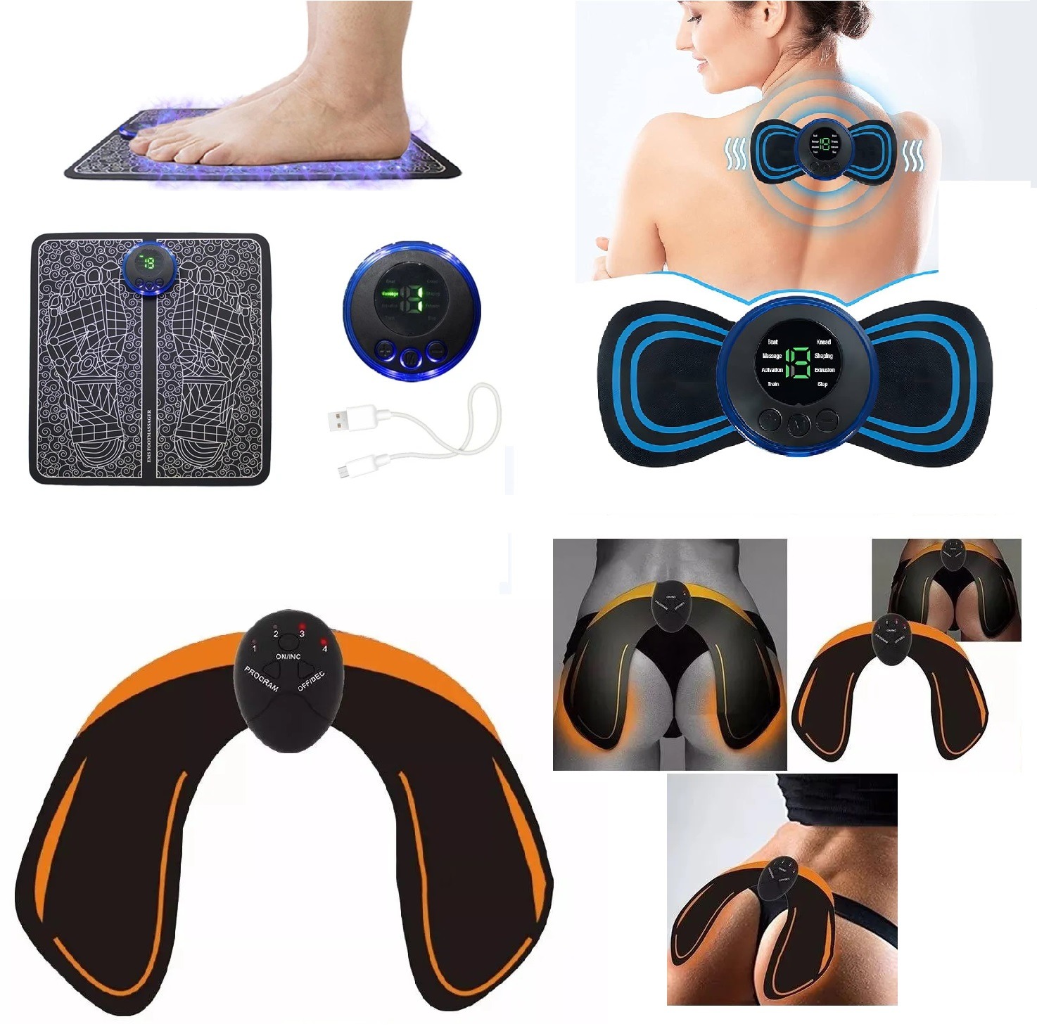 Masajeador Ems Tapet Pies Gluteo Ems